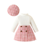 Tiny Princess Outfit Set – Knit Top & Plaid Skirt with Hat